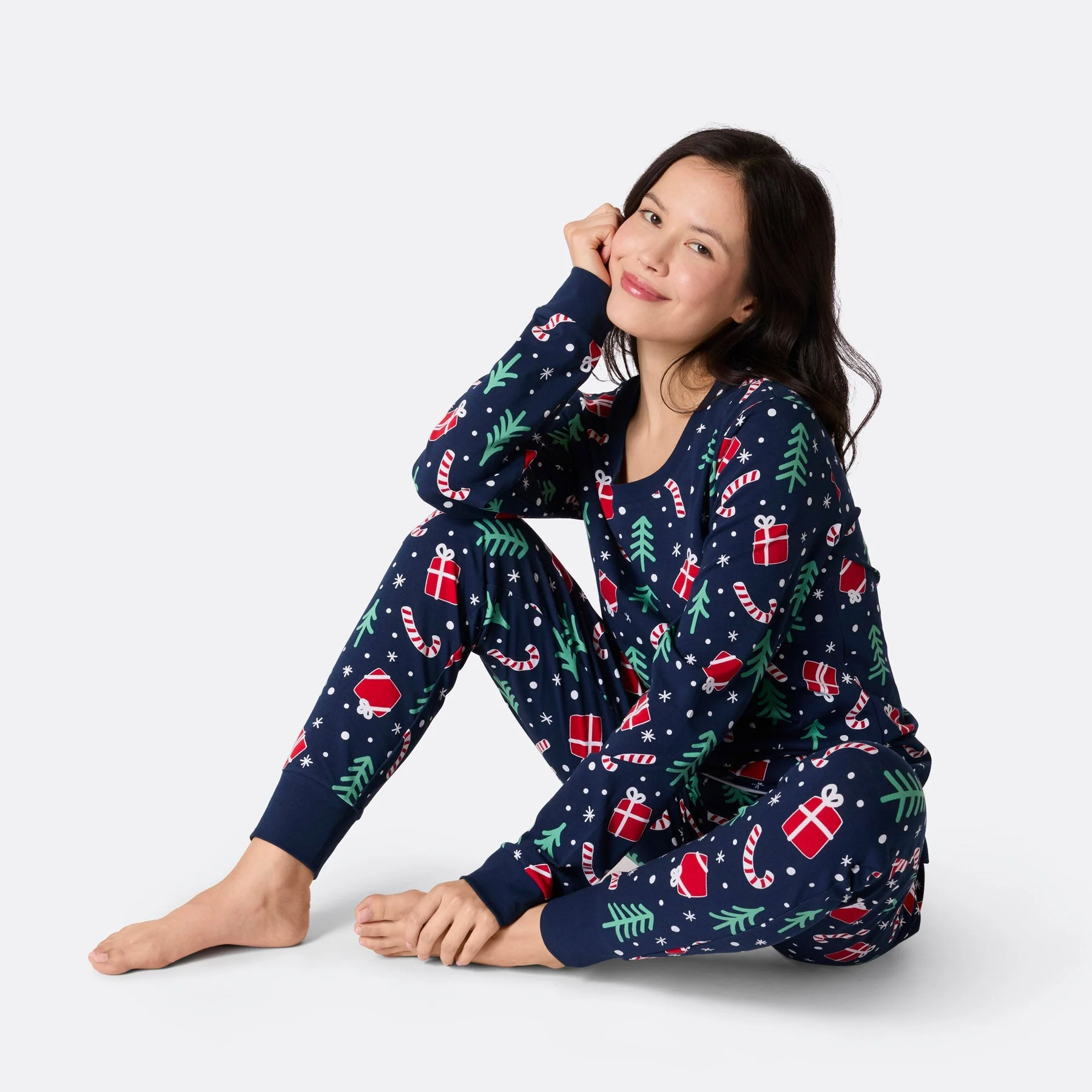 Blue Christmas Pattern Christmas Pyjamas Family - Image 11