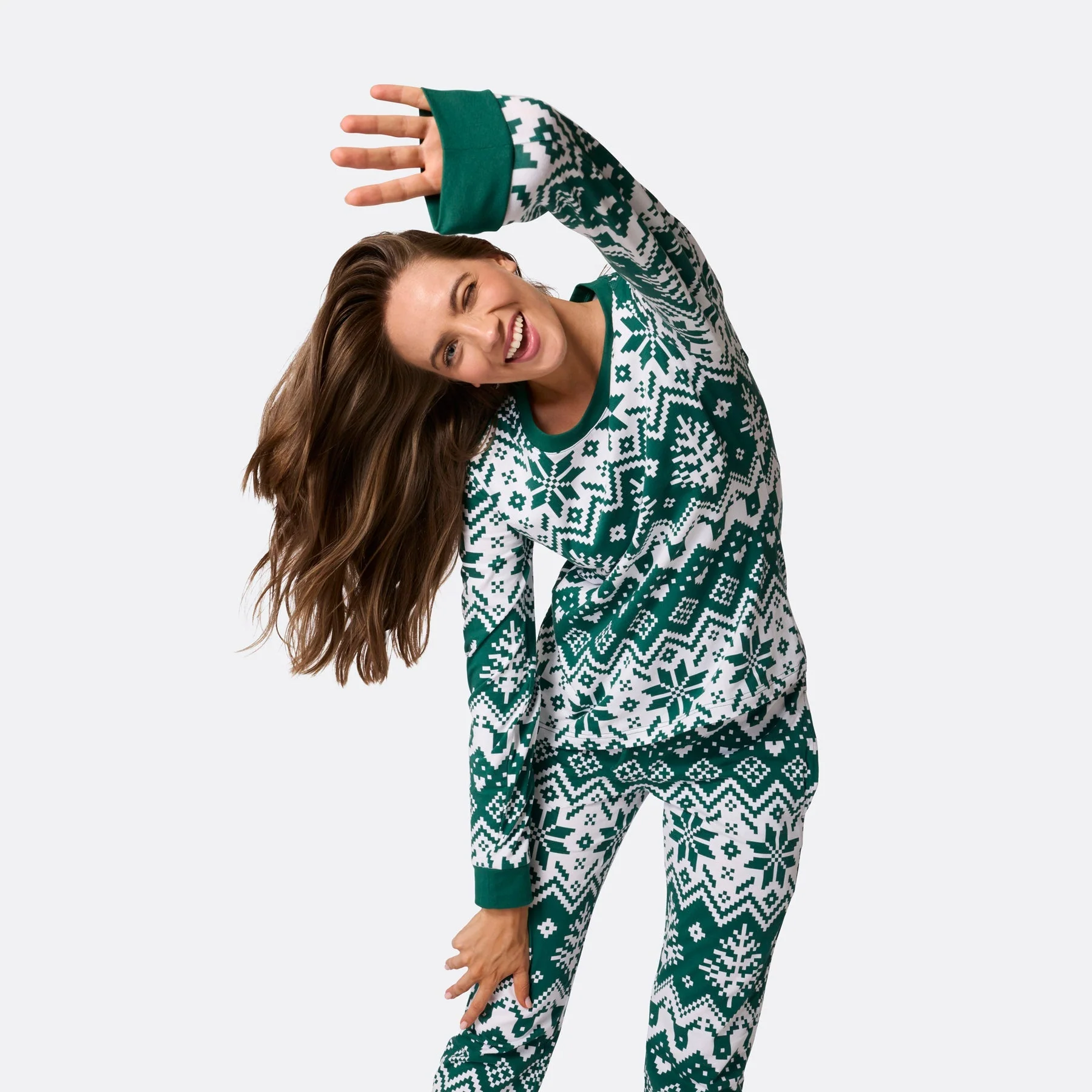 Green Christmas Knit Christmas Pyjamas Family - Image 3