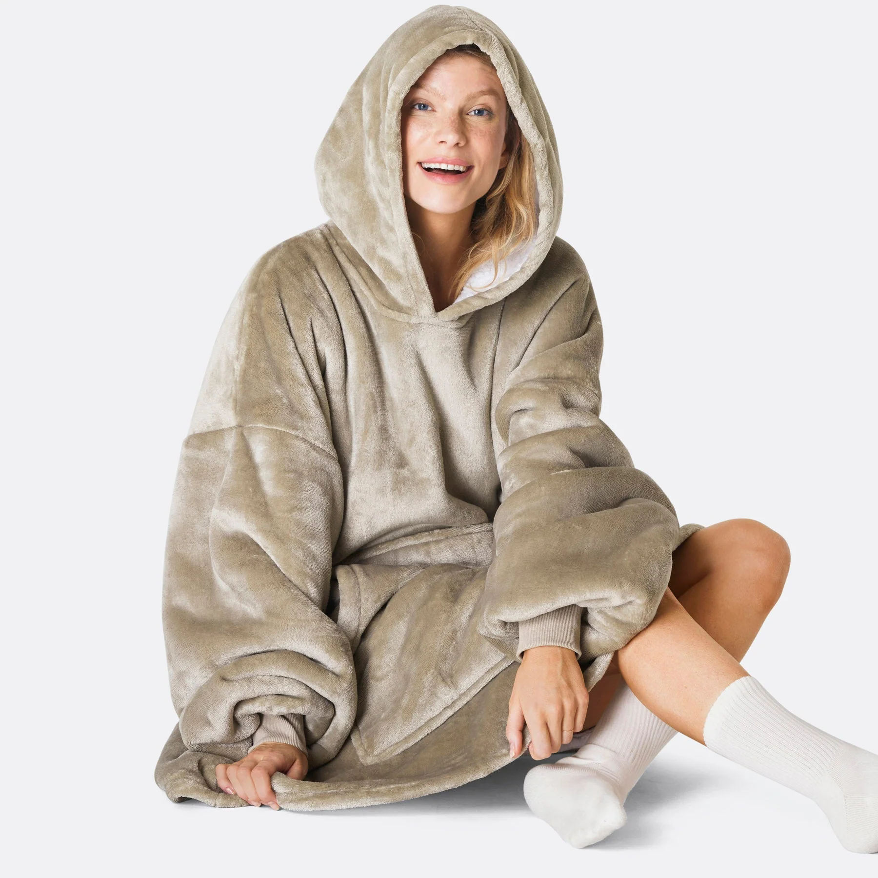 Khaki HappyHoodie - Image 3