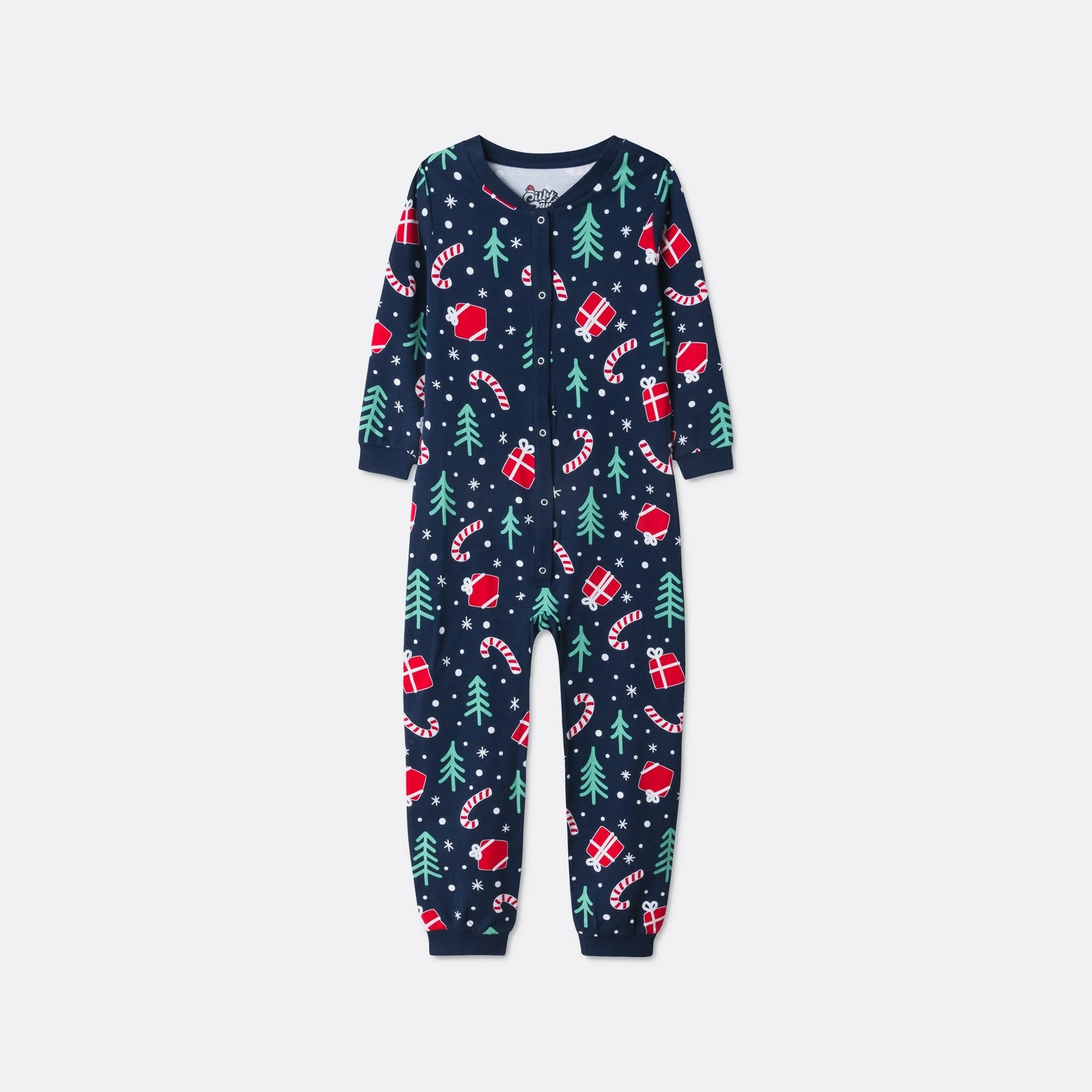 Kids' Blue Christmas Pattern Overall Christmas Pyjamas - Image 4