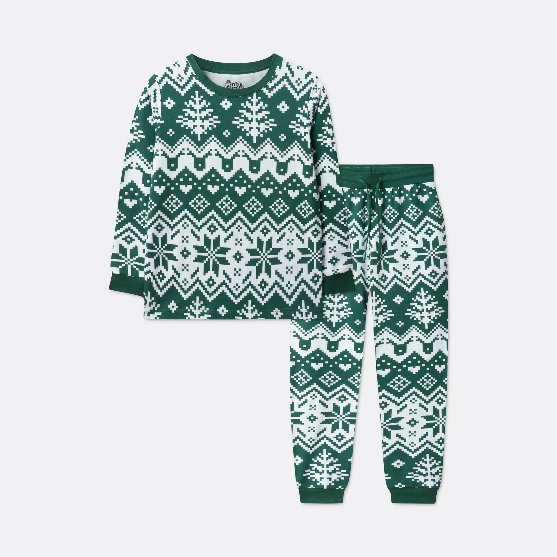 Kids' Green Christmas Knit Christmas Pyjamas - Image 4