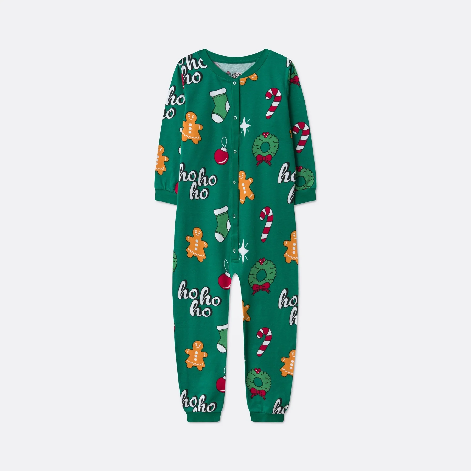 Kids' Green Hohoho Overall Christmas Pyjamas - Image 3
