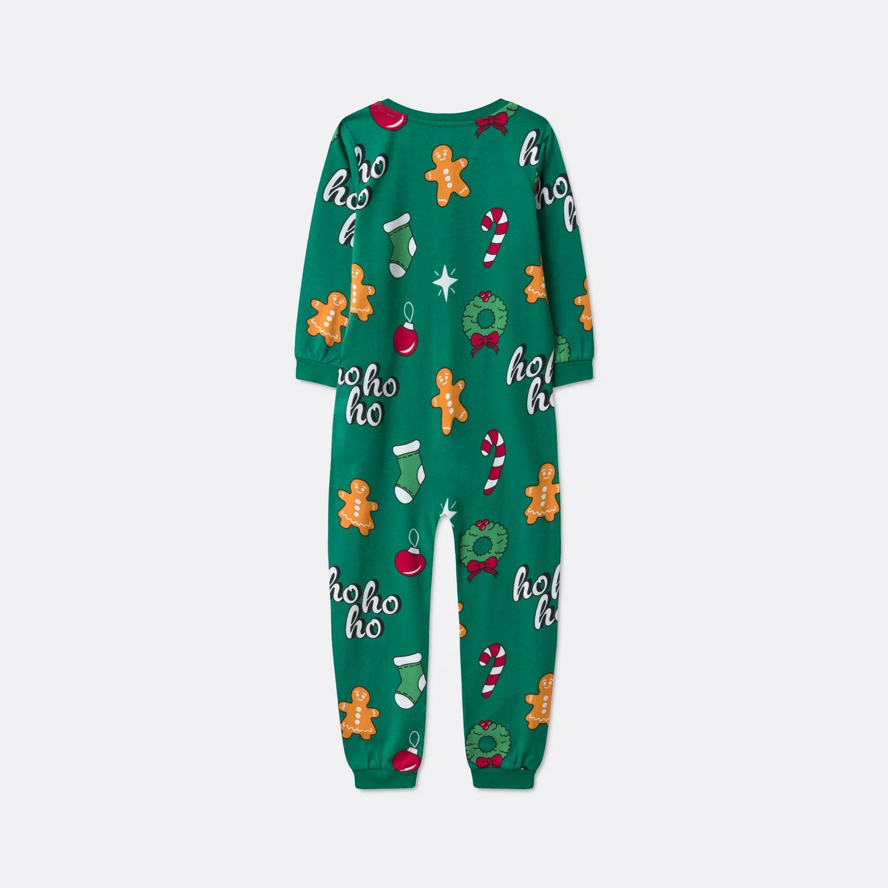 Kids' Green Hohoho Overall Christmas Pyjamas - Image 4