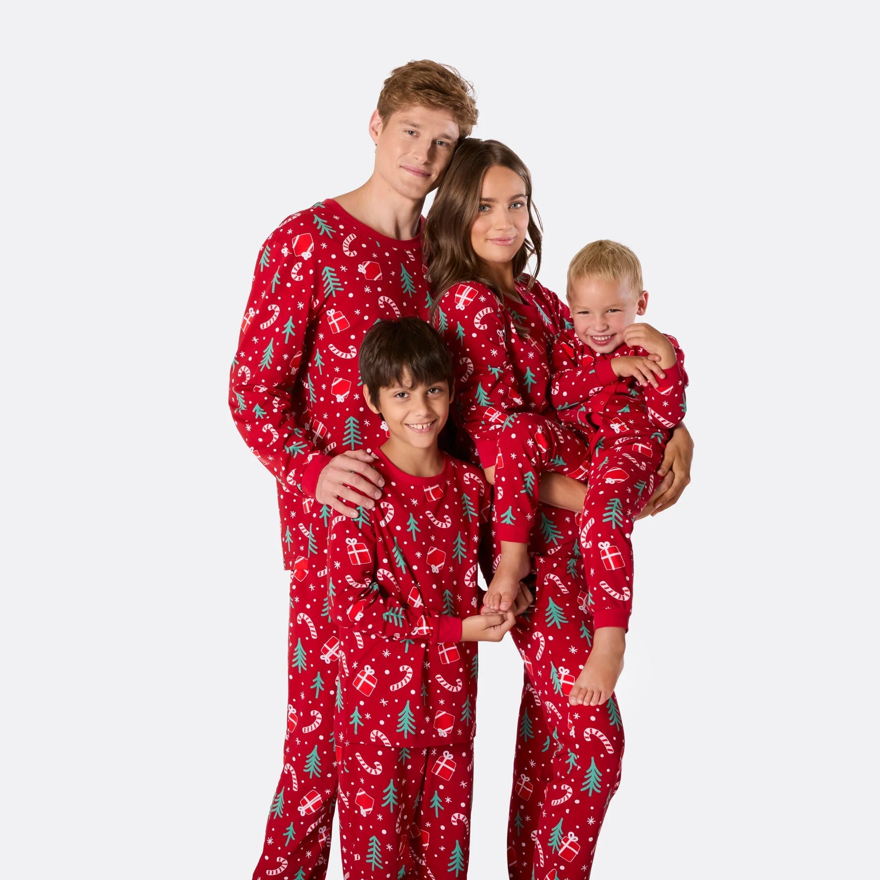 Kids' Red Christmas Pattern Overall Christmas Pyjamas - Image 9