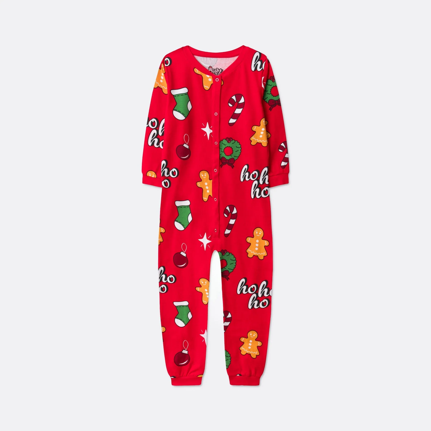 Kids' Red Hohoho Overall Christmas Pyjamas - Image 3