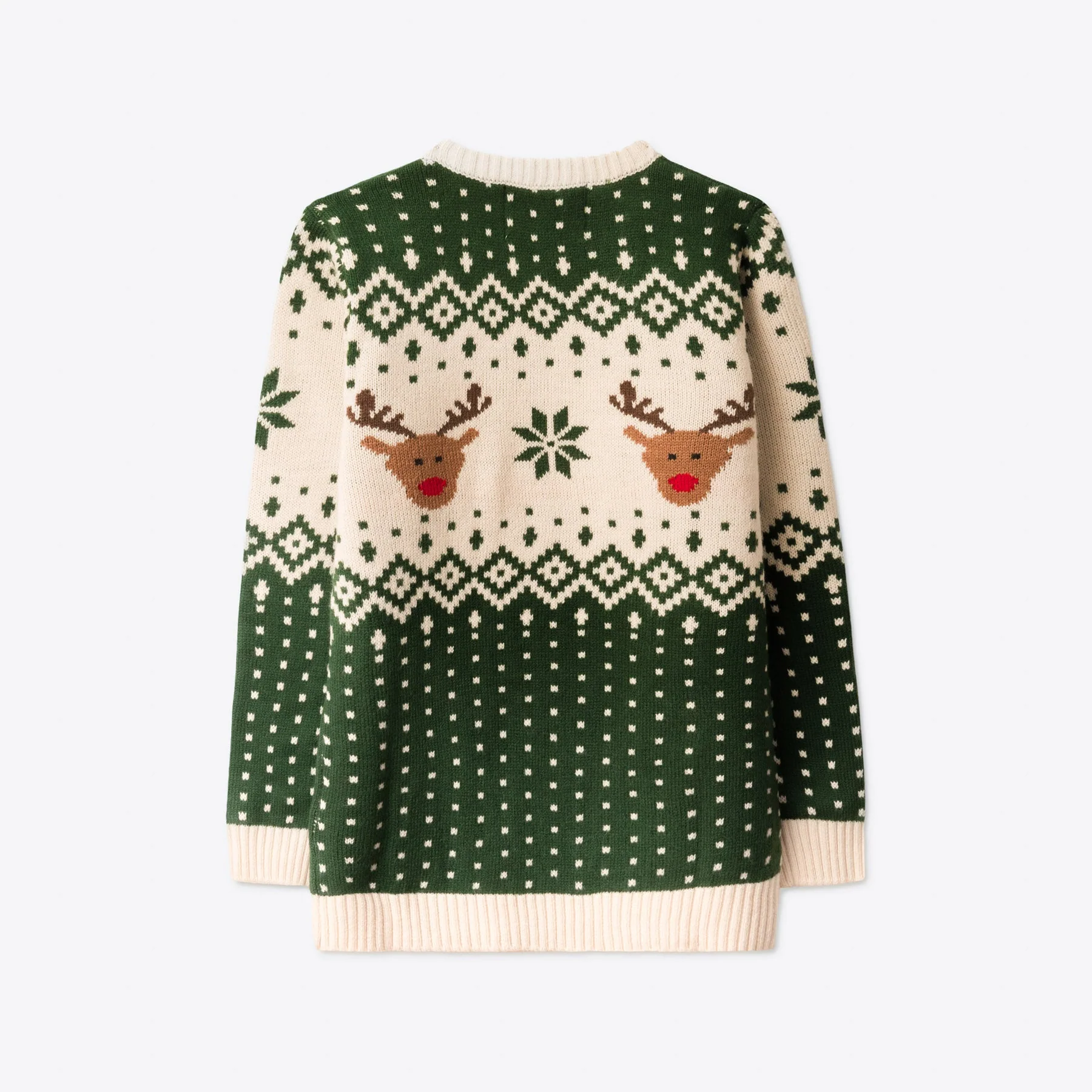 Kids' Retro Reindeer Green Christmas Jumper - Image 3
