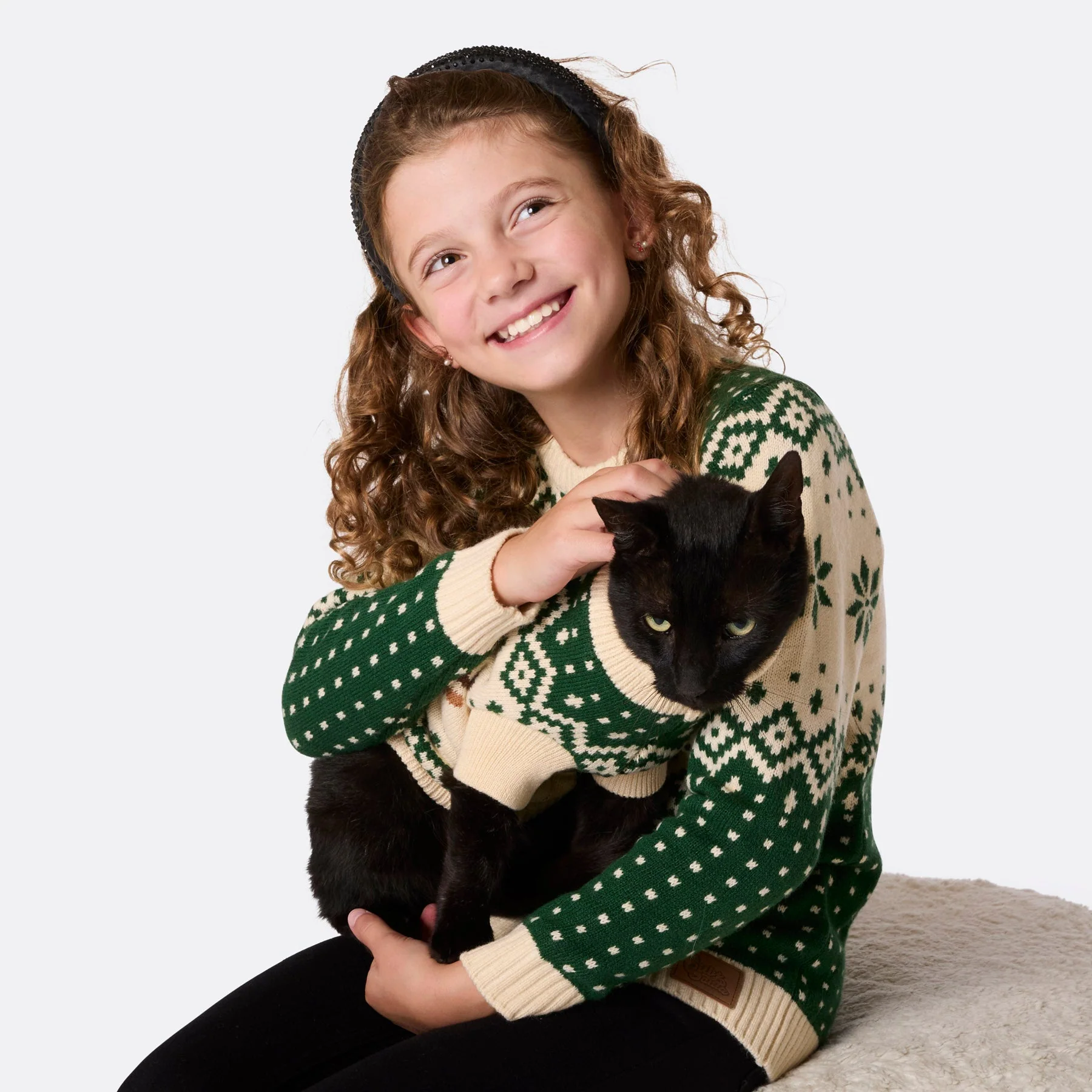 Kids' Retro Reindeer Green Christmas Jumper - Image 5