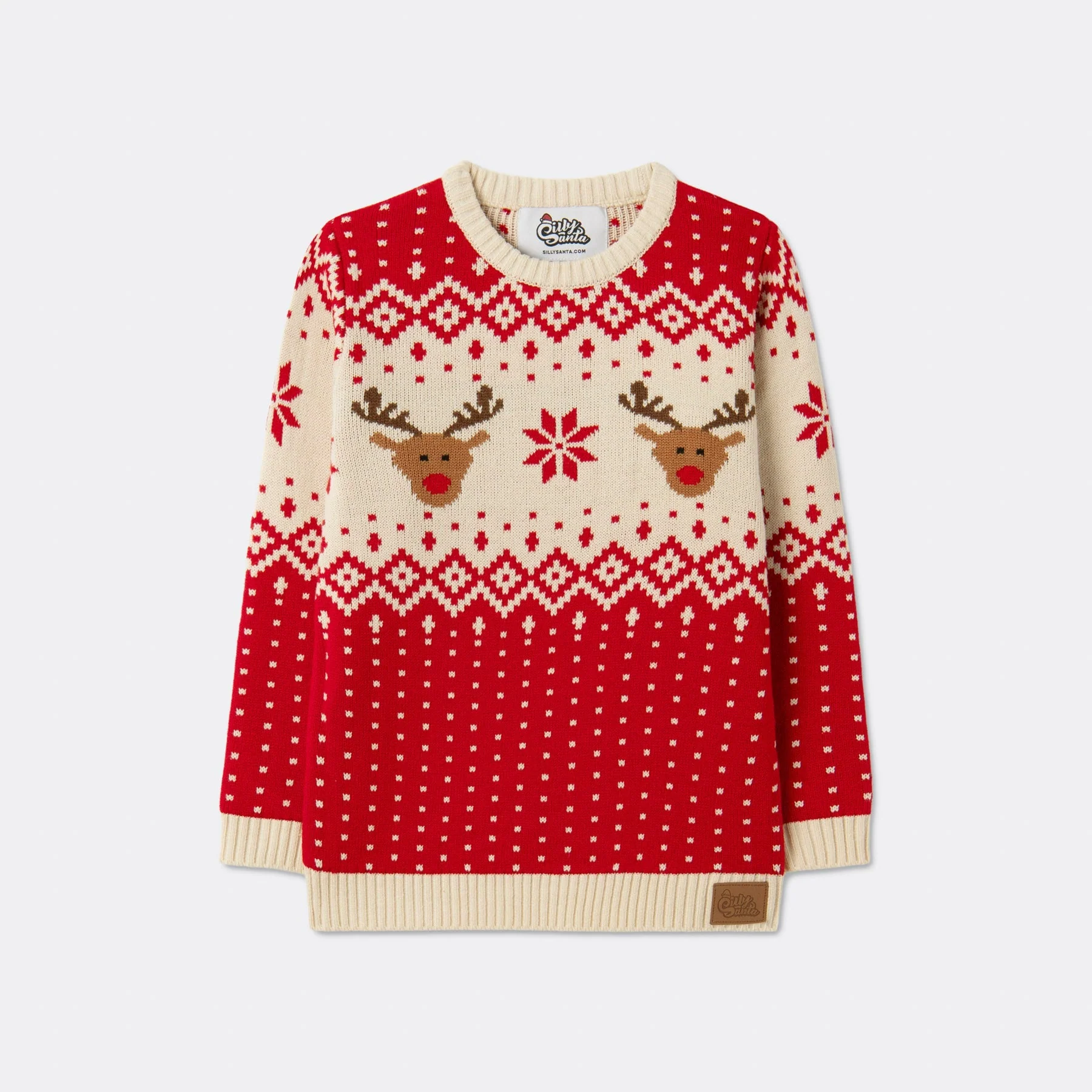 Kids' Retro Reindeer Red Christmas Jumper - Image 3
