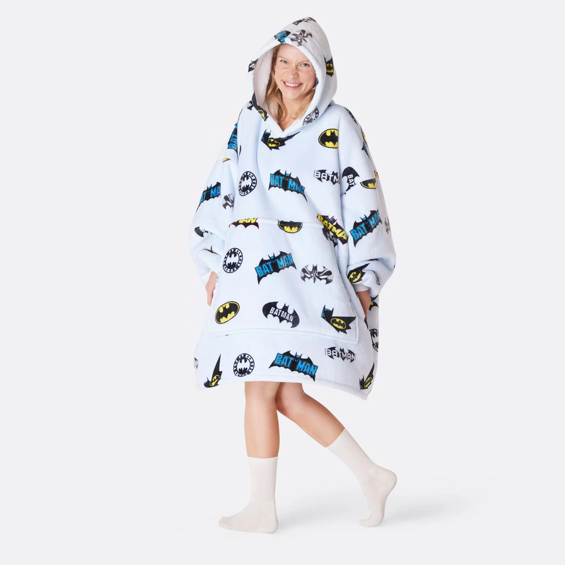 Light Blue Batman HappyHoodie - Image 3