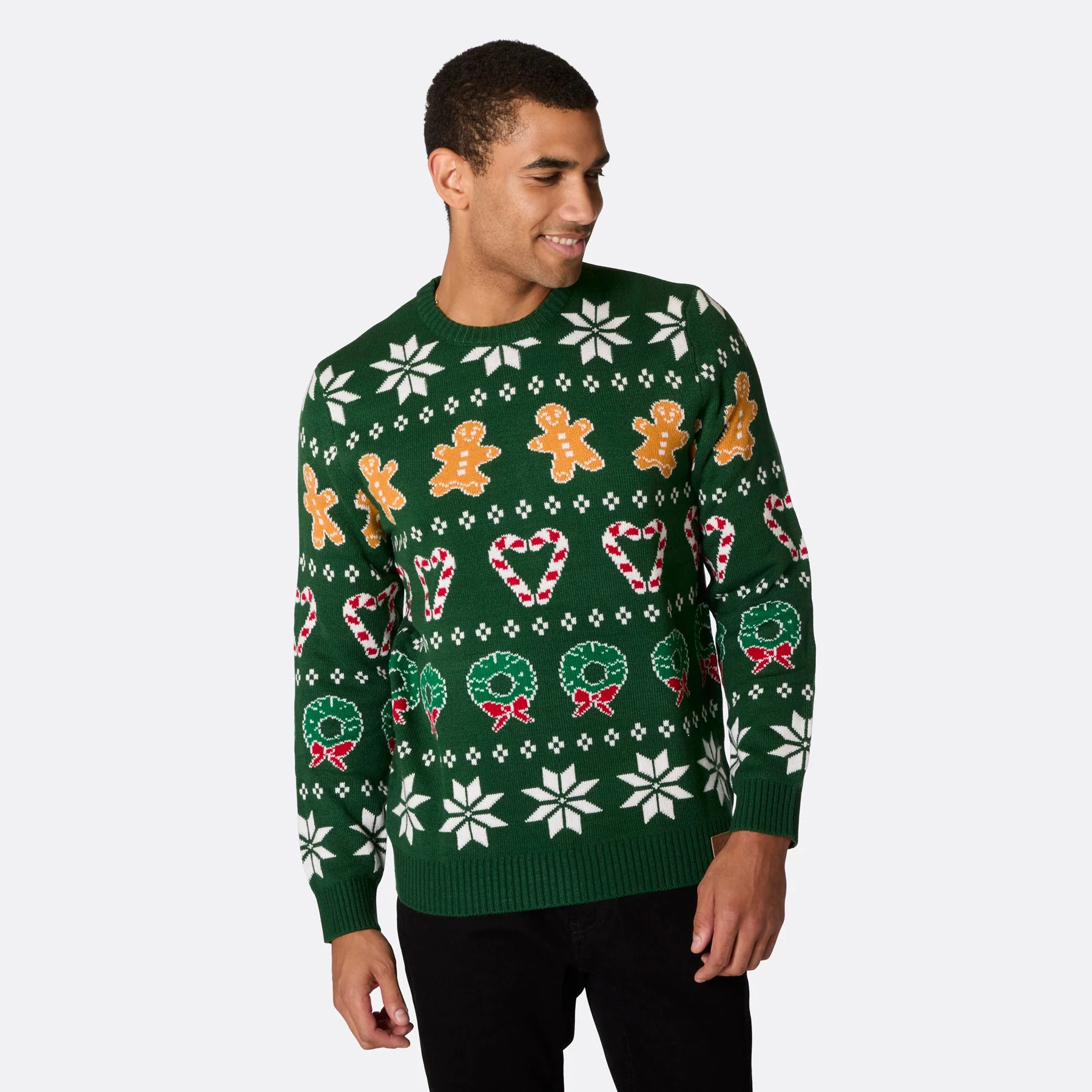 Men's Family Green Christmas Jumper - Image 3