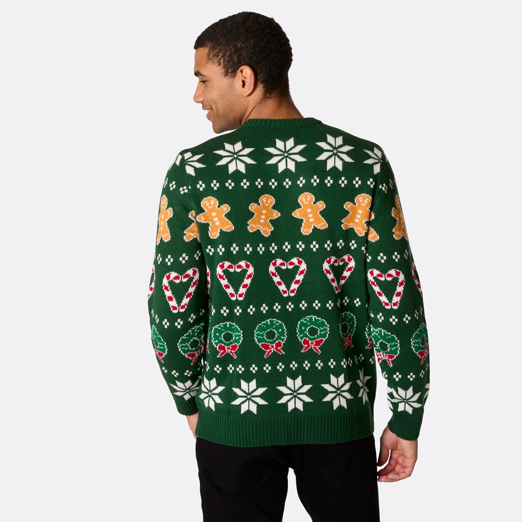 Men's Family Green Christmas Jumper - Image 4