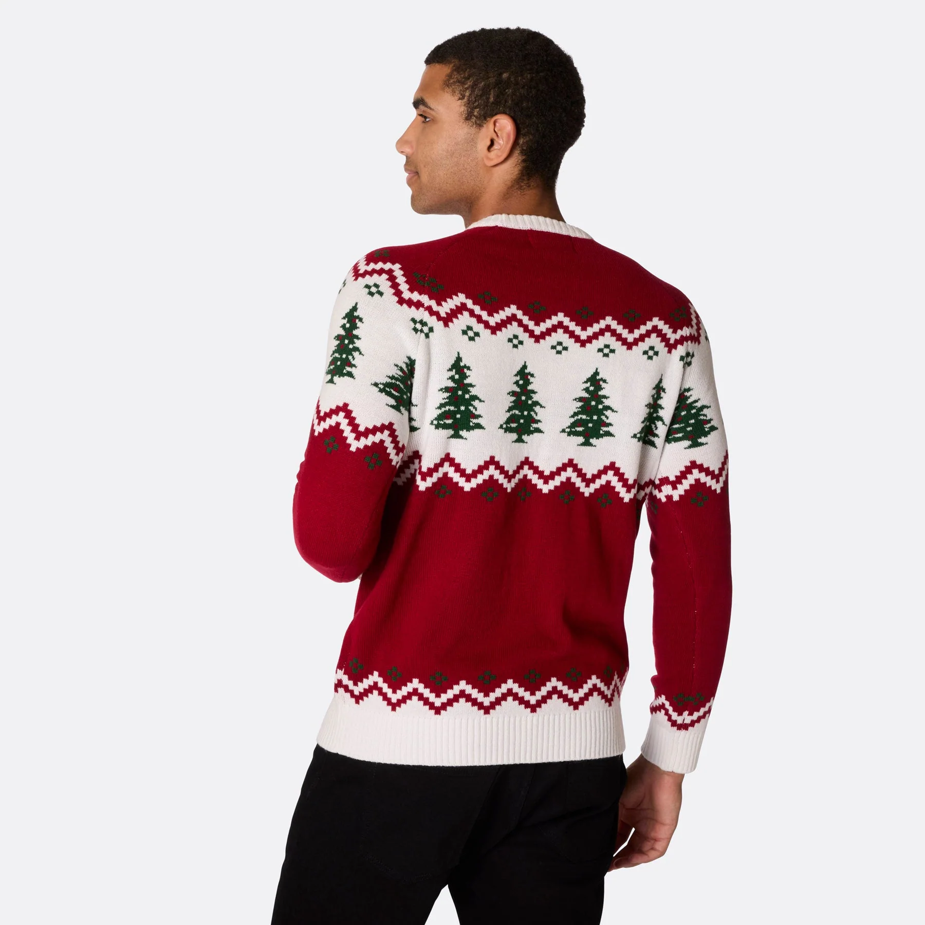 Men's Retro Christmas Tree Jumper - Image 3
