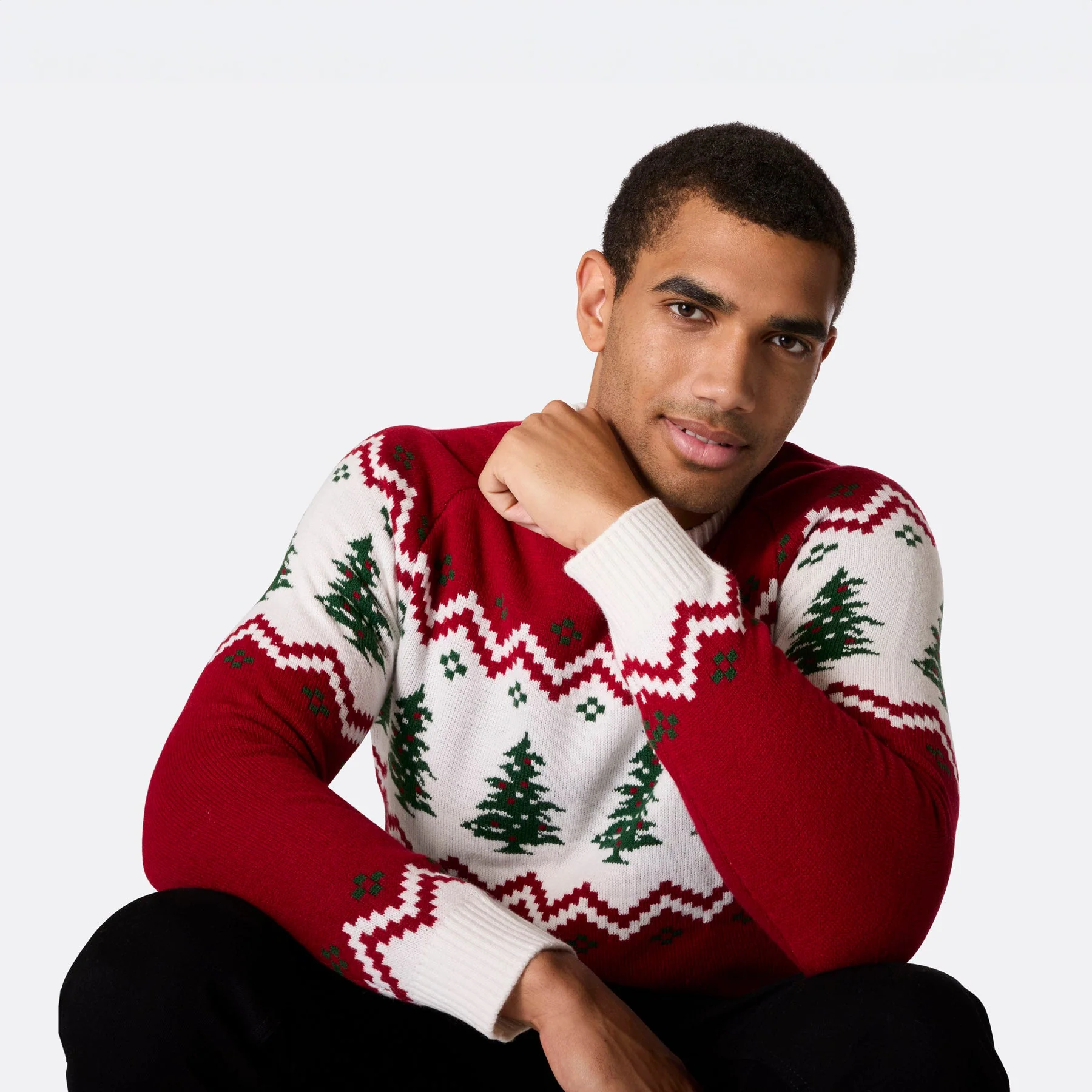 Men's Retro Christmas Tree Jumper - Image 4