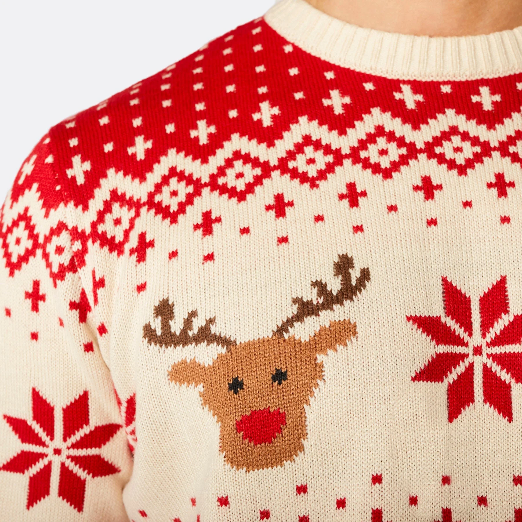 Men's Retro Reindeer Red Christmas Jumper - Image 4