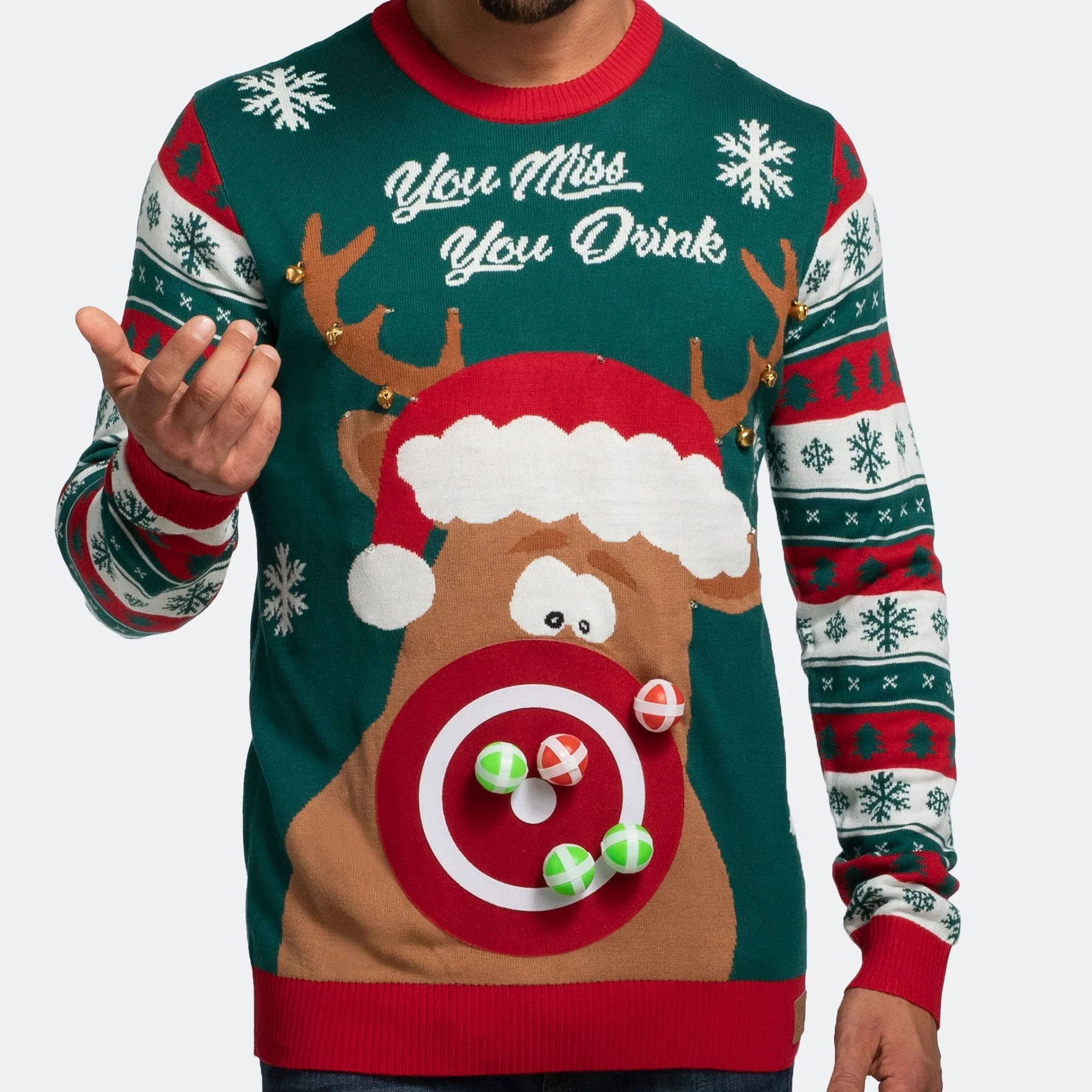 Men’s You Miss, You Drink! Christmas Jumper - Image 6