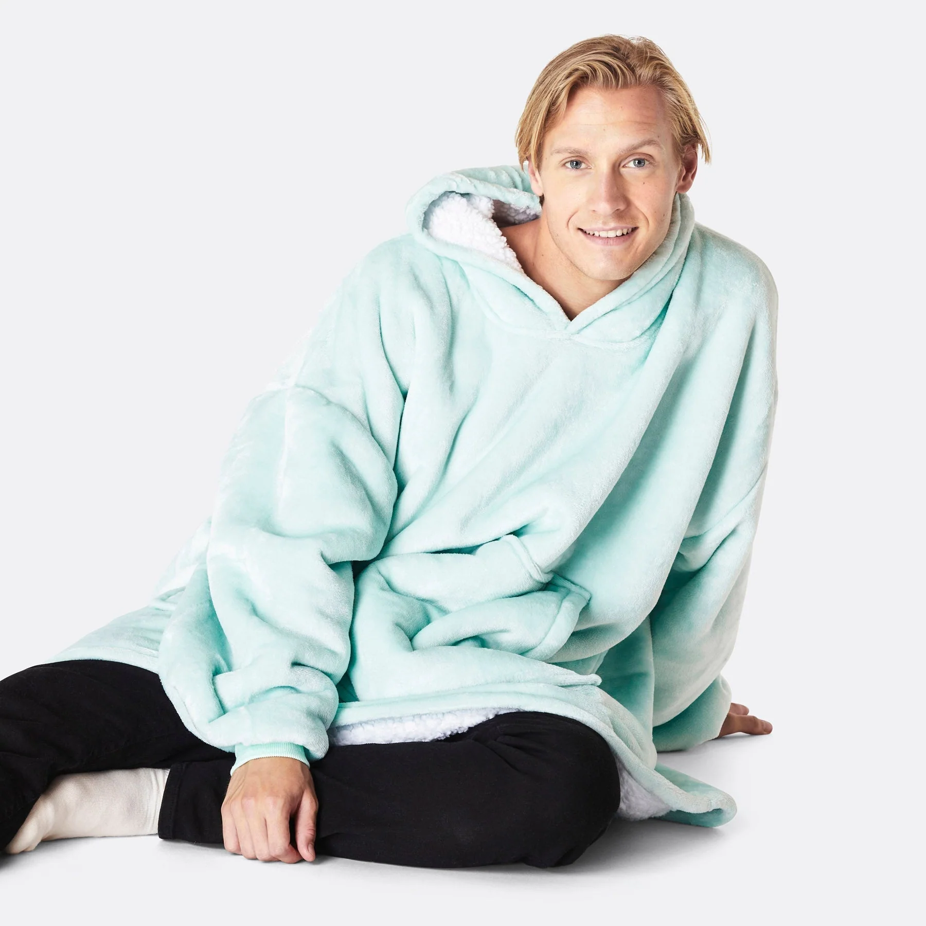 Mint Blue HappyHoodie - Image 6