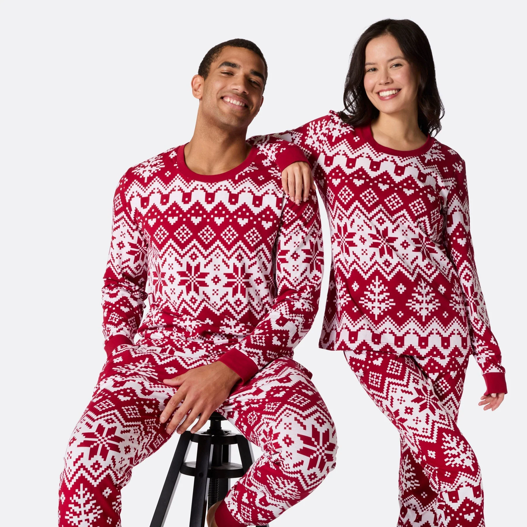 Red Christmas Knit Christmas Pyjamas Family - Image 9