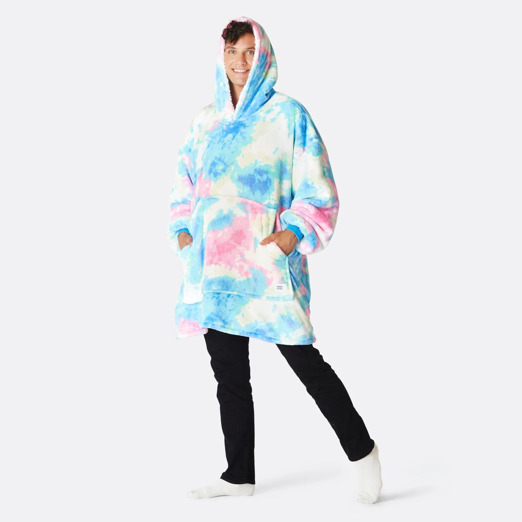 Tie-Dye Cyan HappyHoodie - Image 10