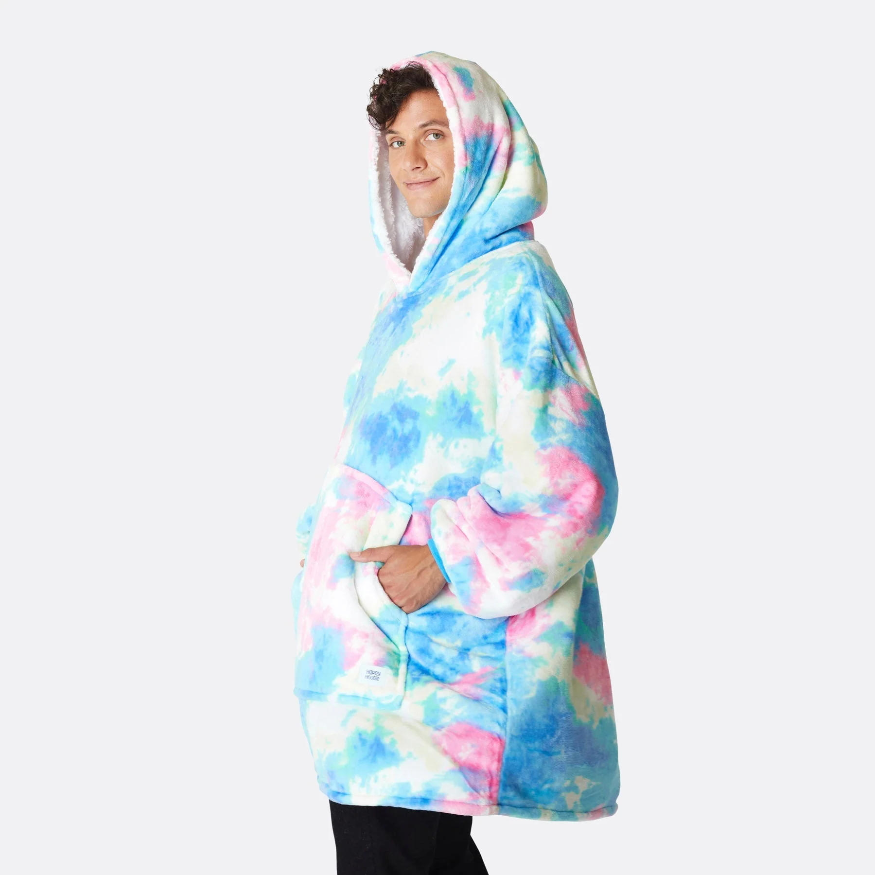 Tie-Dye Cyan HappyHoodie - Image 4