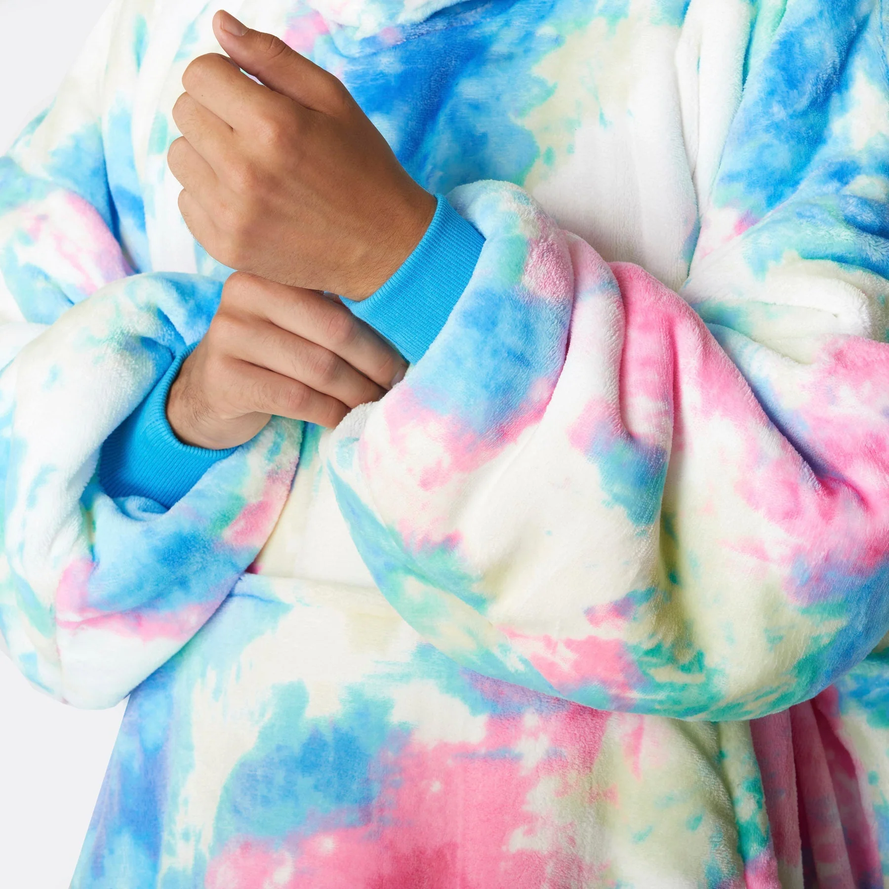 Tie-Dye Cyan HappyHoodie - Image 7