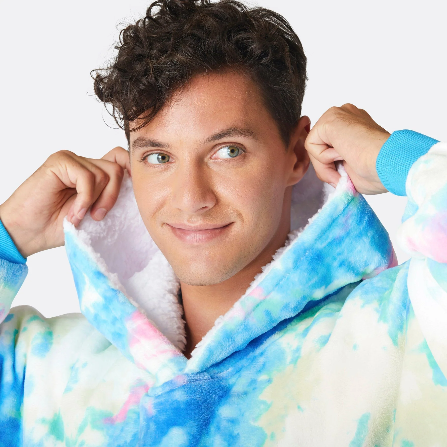 Tie-Dye Cyan HappyHoodie - Image 9