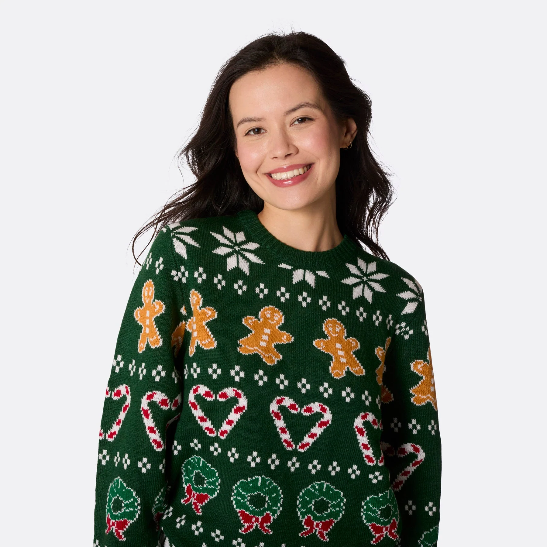 Women's Family Green Christmas Jumper - Image 4