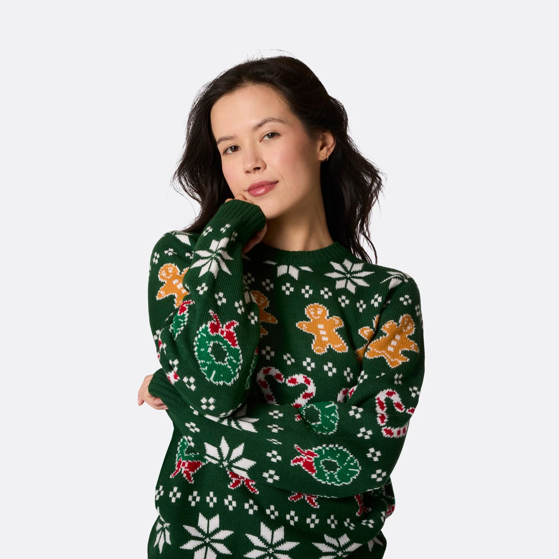 Women's Family Green Christmas Jumper - Image 5