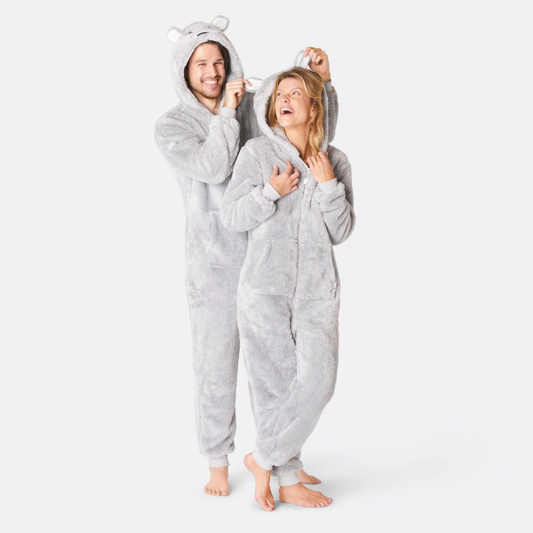 Women's Grey Teddy Bear Onesie - Image 3