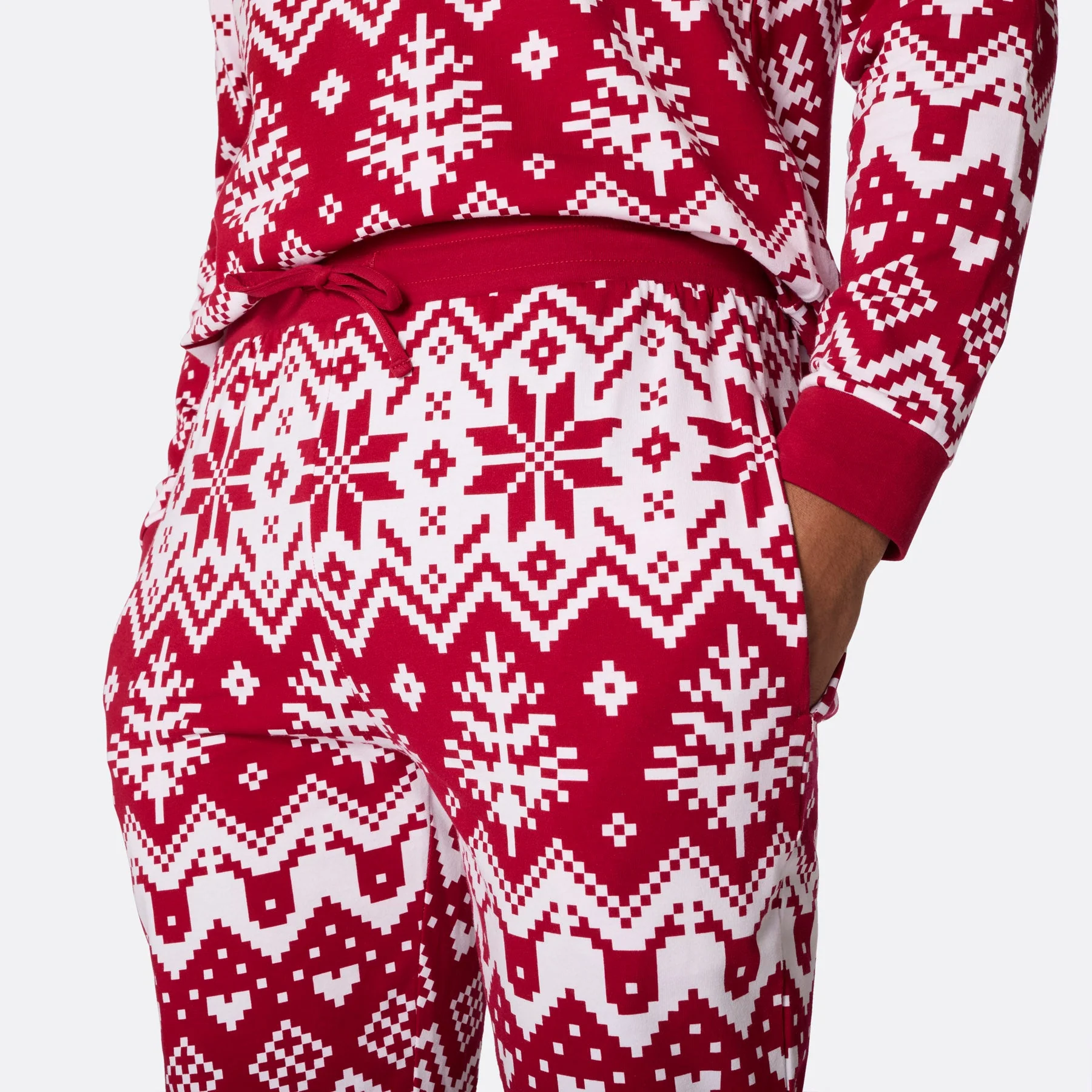 Women's Red Christmas Knit Christmas Pyjamas - Image 6