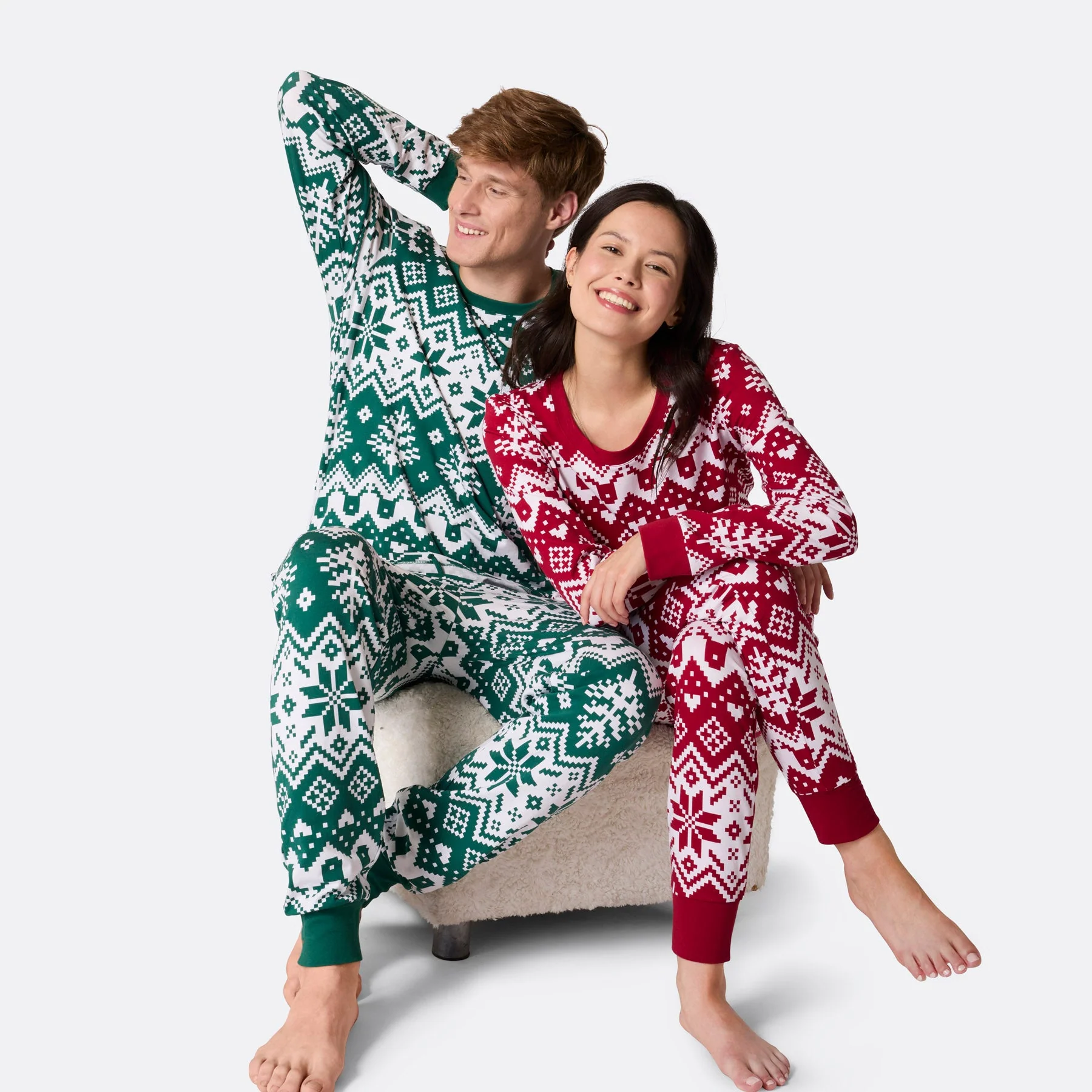 Women's Red Christmas Knit Christmas Pyjamas - Image 8