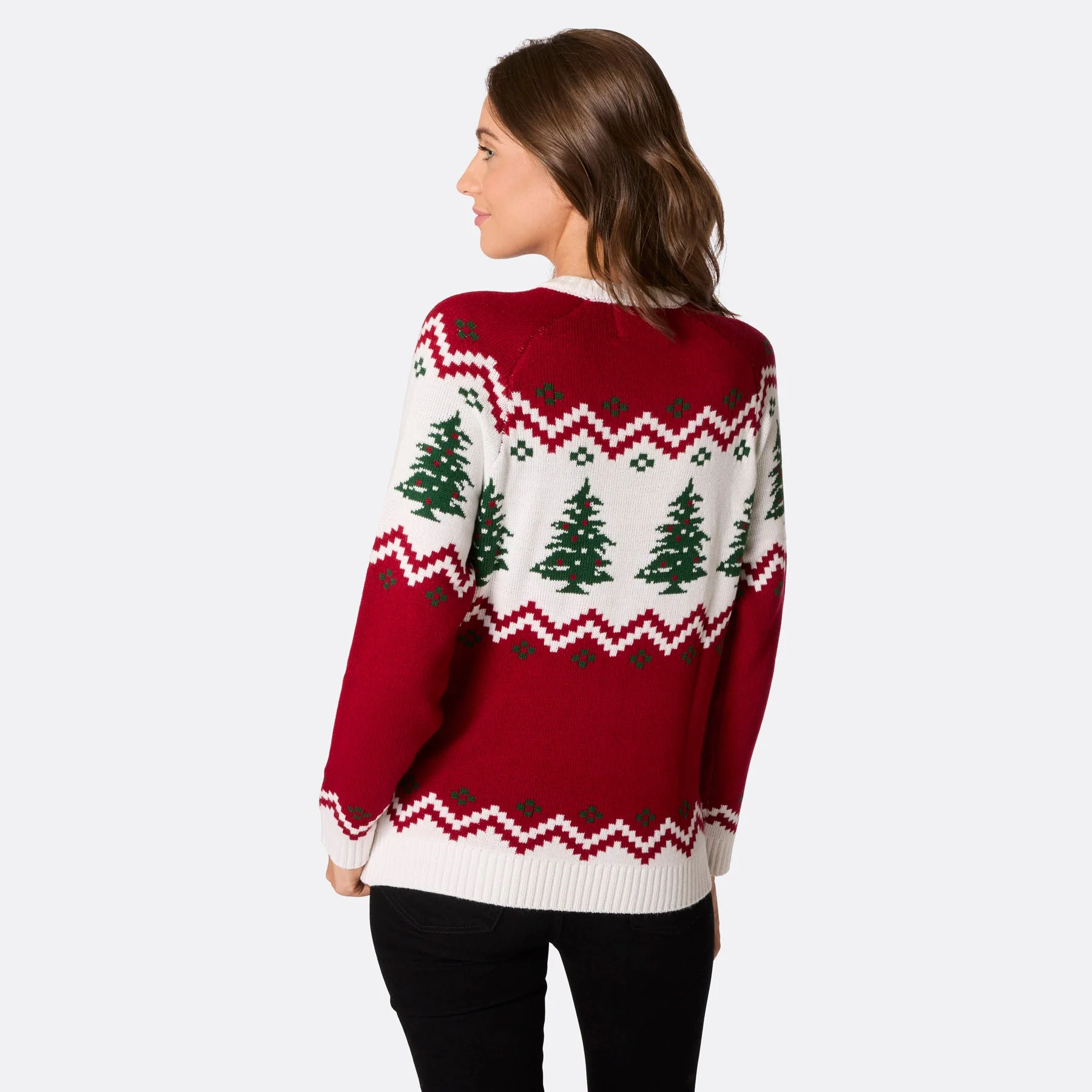 Women's Retro Christmas Tree Jumper - Image 4