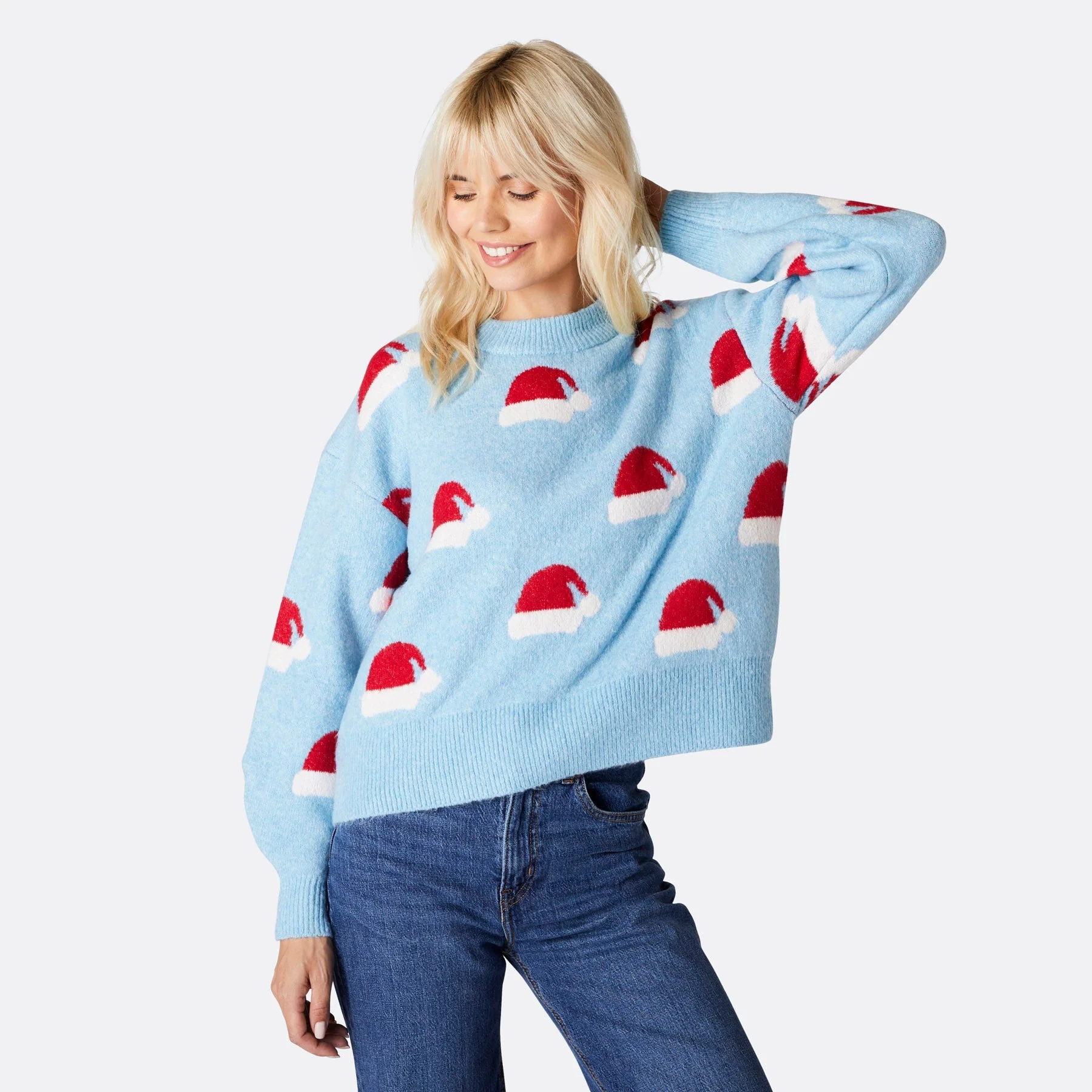 Women's Santa Hat Oversized Christmas Jumper - Image 3