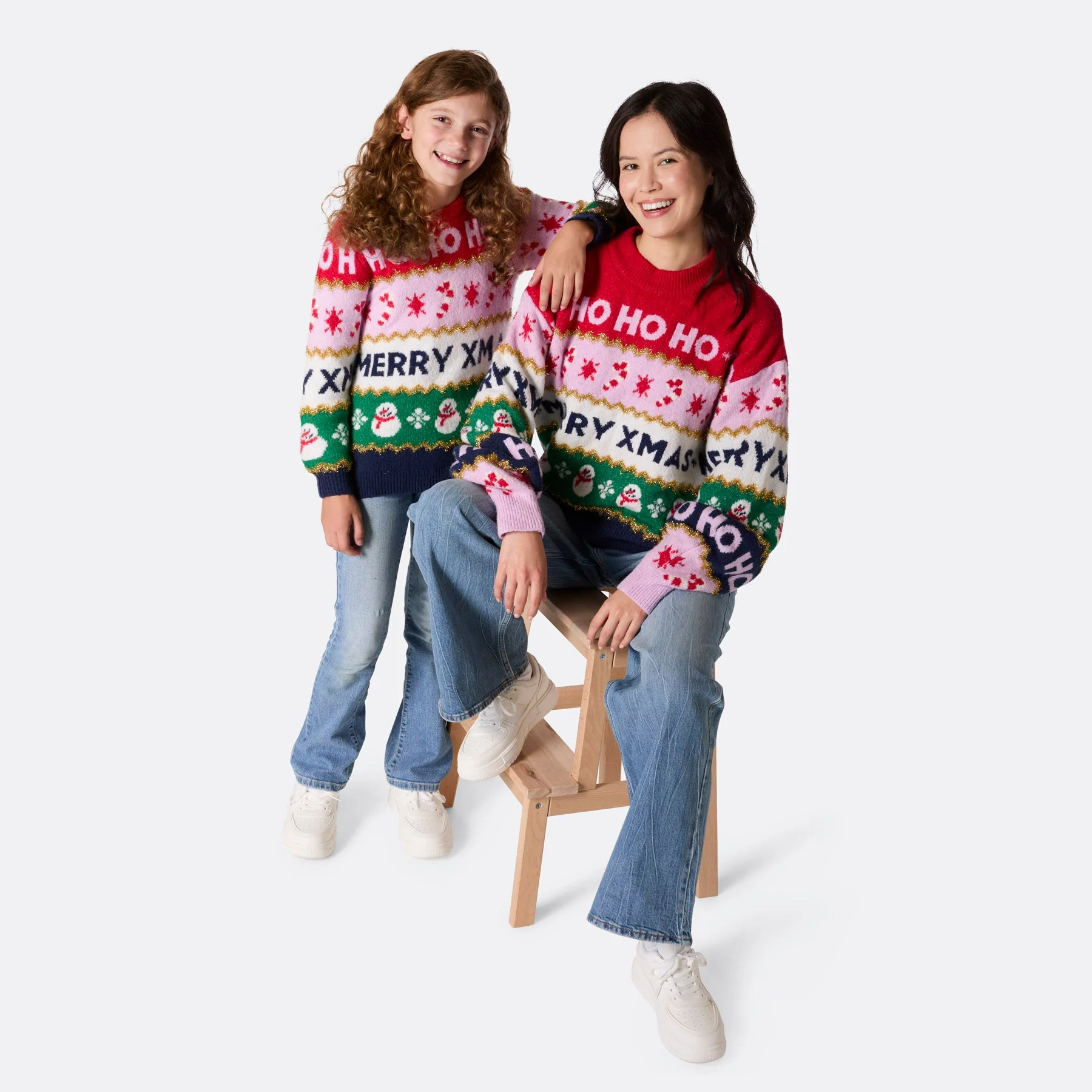 Women's Striped Oversized Christmas Jumper - Image 10