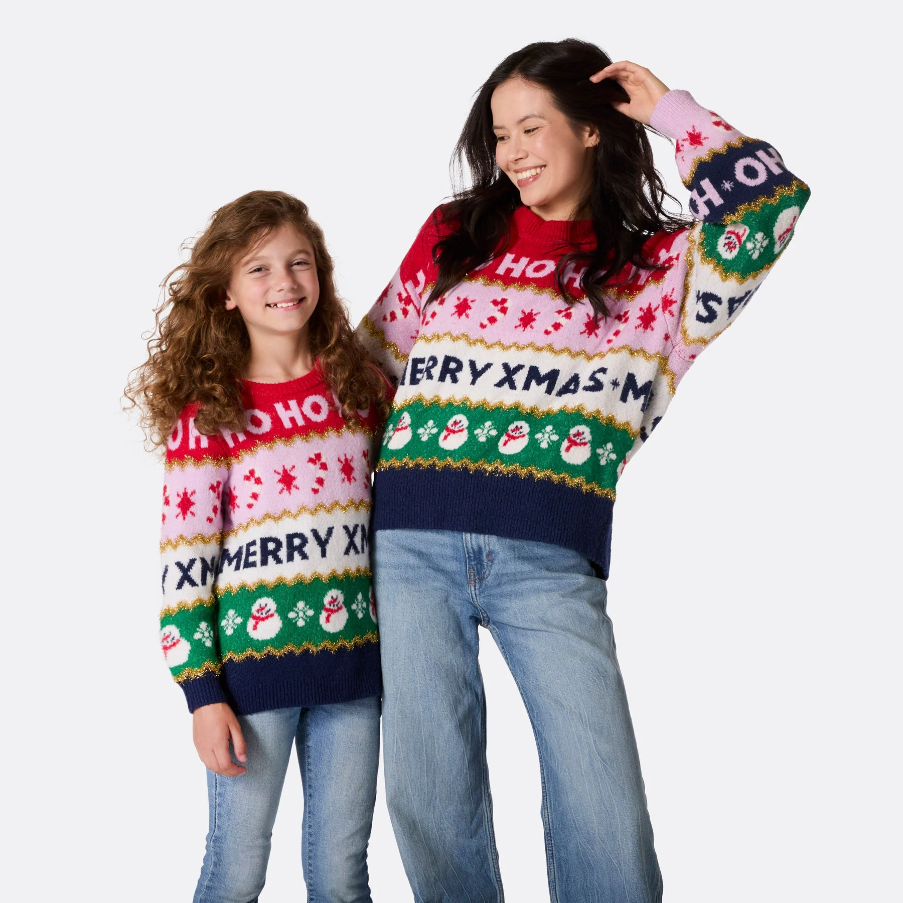 Women's Striped Oversized Christmas Jumper - Image 9
