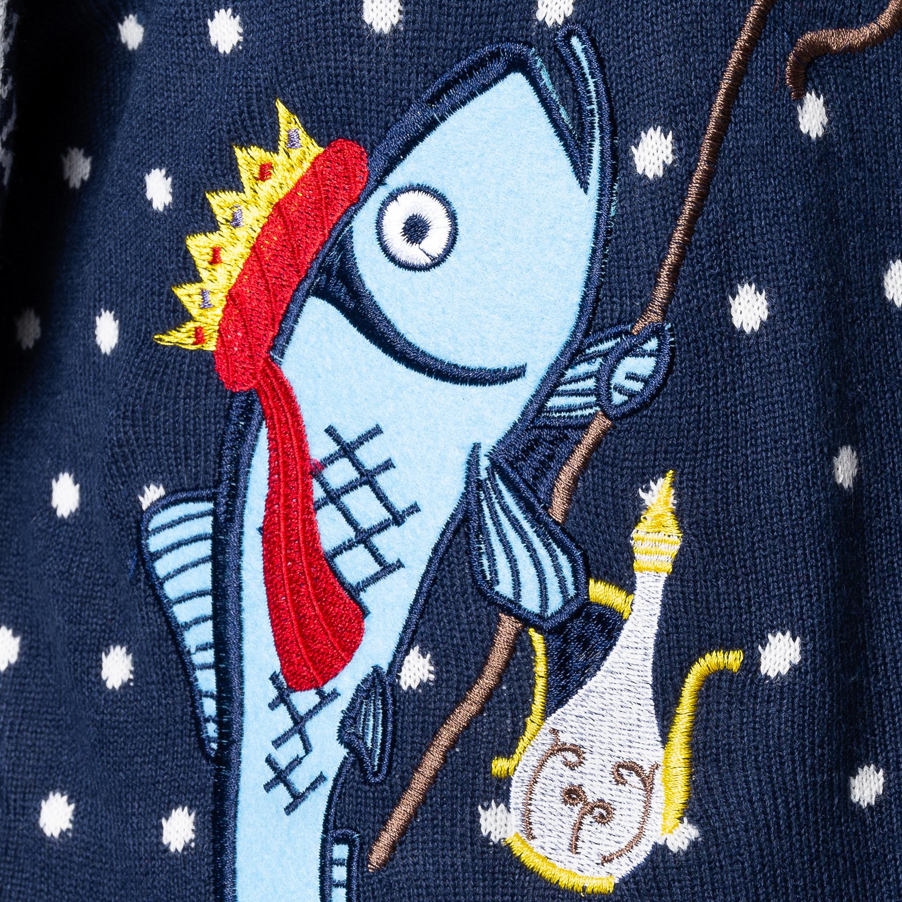 Women's Three Wise Fish Christmas Jumper - Image 7