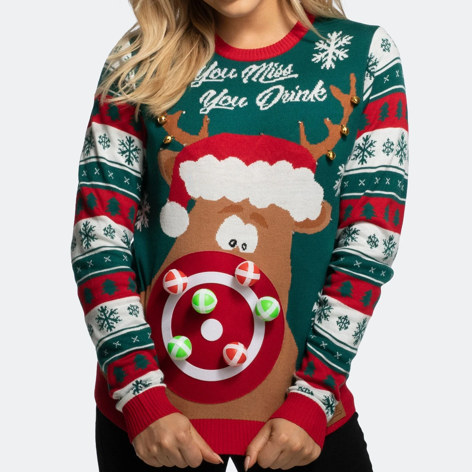 Women's You Miss, You Drink! Christmas Jumper - Image 6